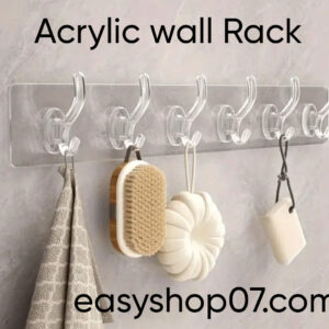 Transparent Acrylic Wall Rack 6-Hook