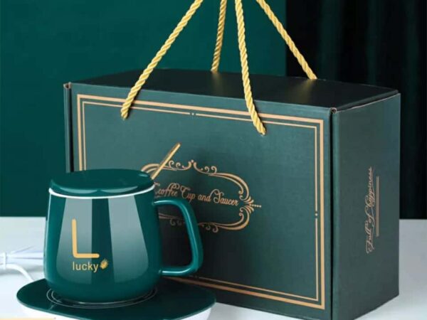 Coffee Mug with Heating Pad Warmer, USB Electric Coffee Cup Warmer for Desk, with Automatic On/Off to Keep Temperature Stable For Office Home