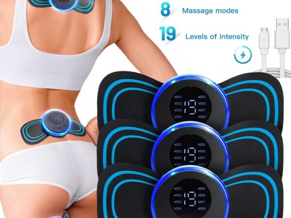 LCD Display EMS Neck Massage Electric Massager Cervical Neck Back Patch 8 Mode Pulse Muscle Stimulator Portable Relief Pain